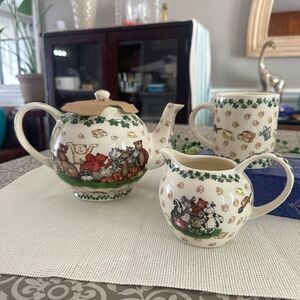 Boyds Bears Paul Cardew‎ 25th Anniversary Porcelain Teapot, Mug and Creamer Lot